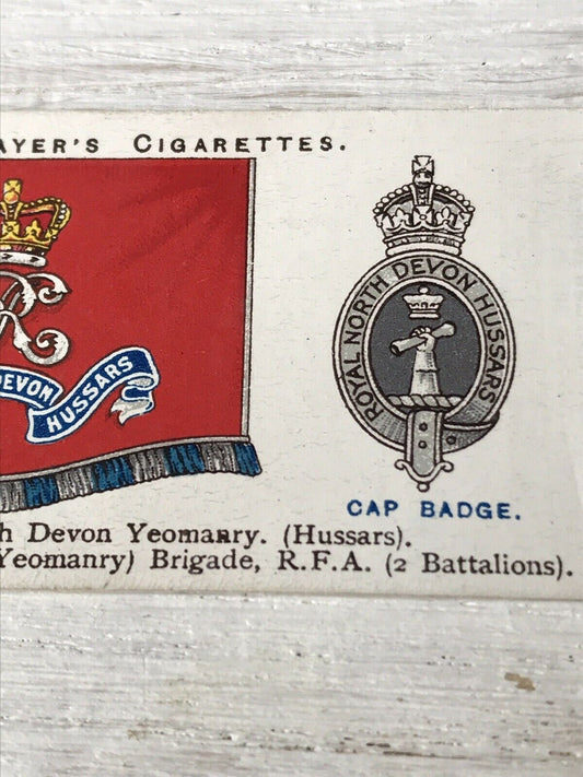 Vintage Players Cigarettes Card Drum Banners & Cap Badges 43 Royal North Devon