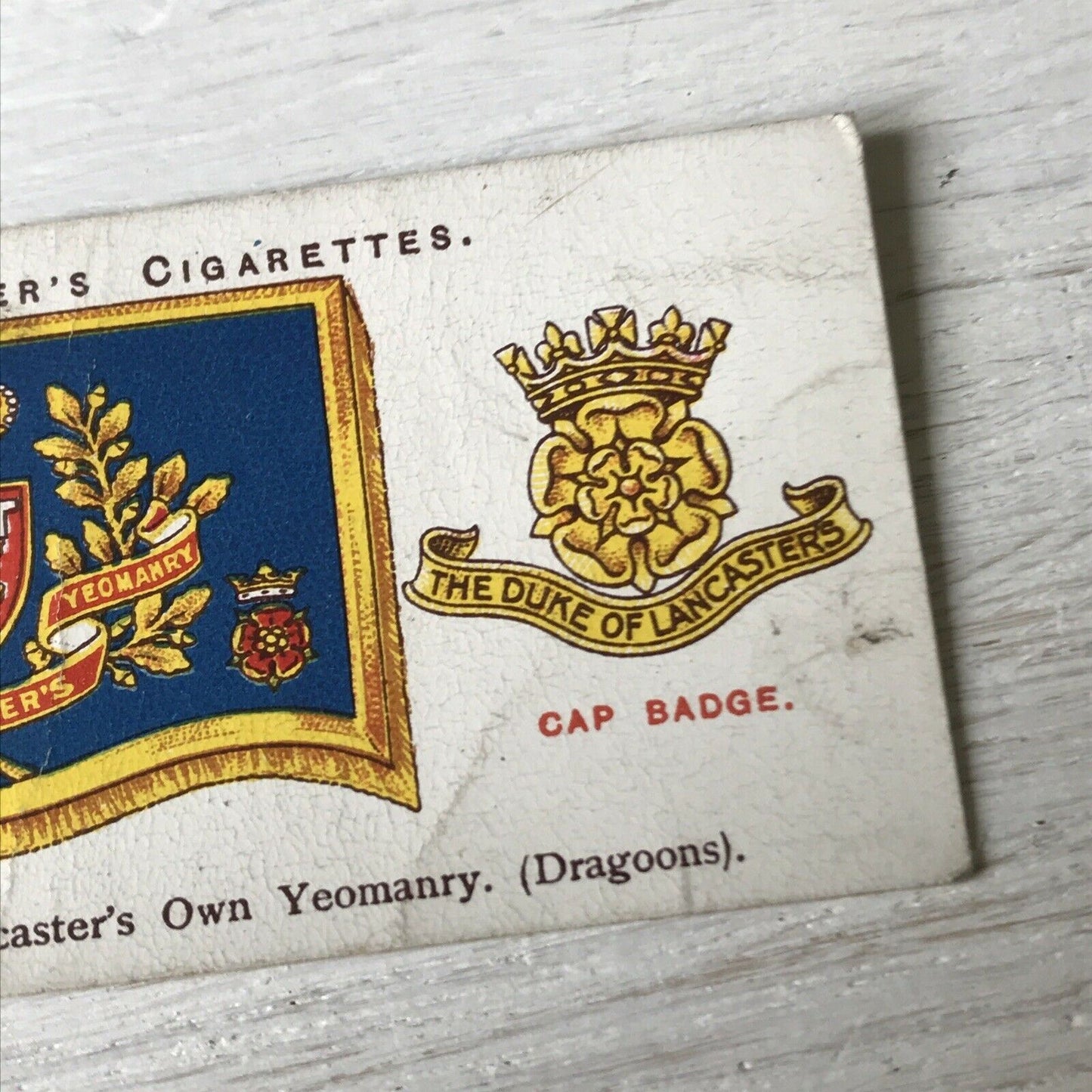 Vintage Players Cigarettes Card Drum Banners & Cap Badges 32 Duke Of Lancaster