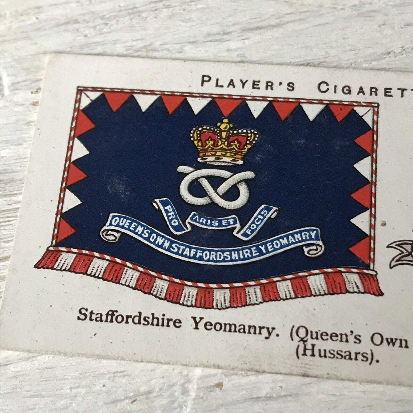 Vintage Players Cigarettes Card Drum Banners & Cap Badges 27 Staffordshire Regim