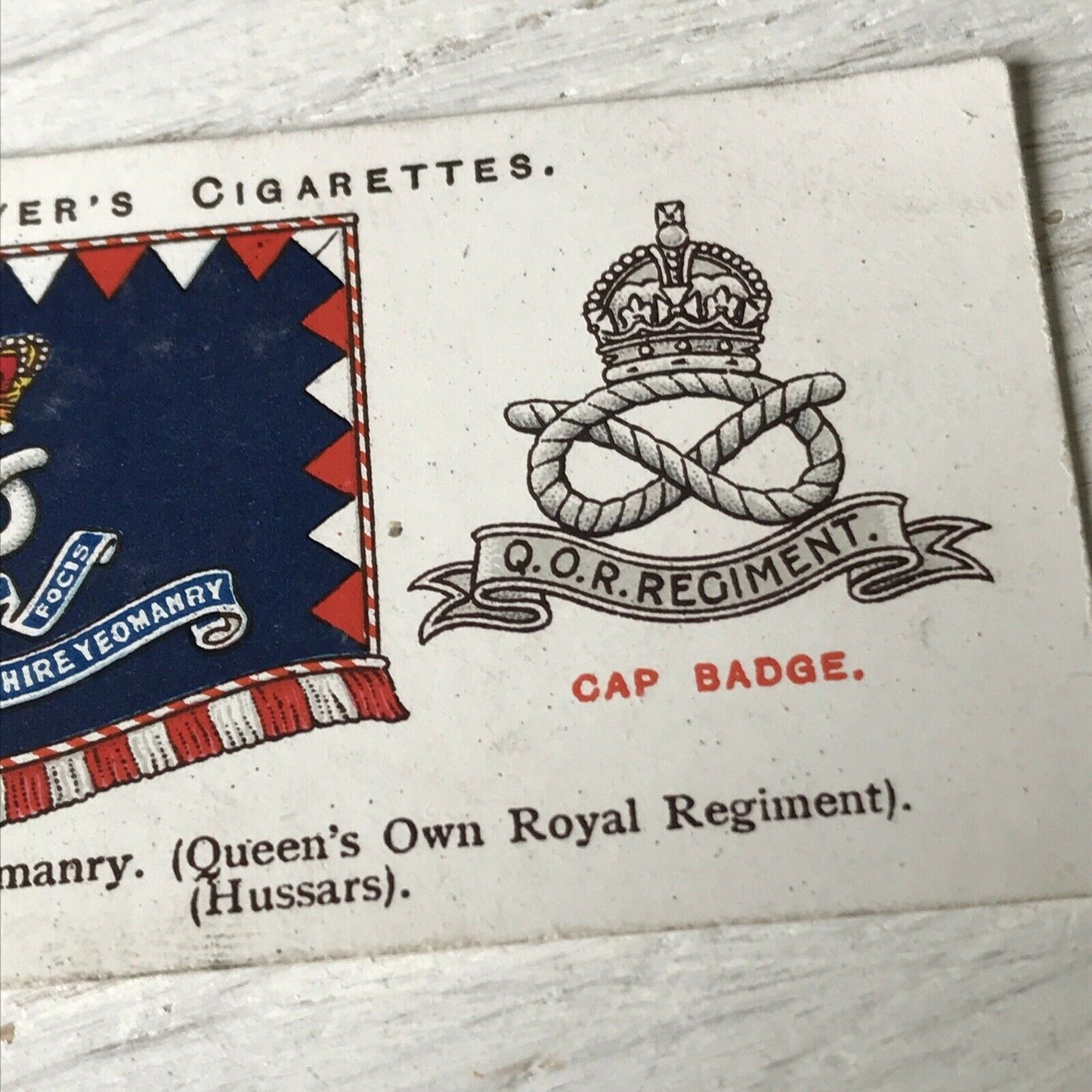 Vintage Players Cigarettes Card Drum Banners & Cap Badges 27 Staffordshire Regim