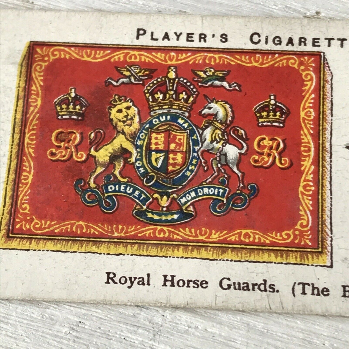 Vintage Players Cigarettes Card Drum Banners & Cap Badges 3 Royal Horse Guards