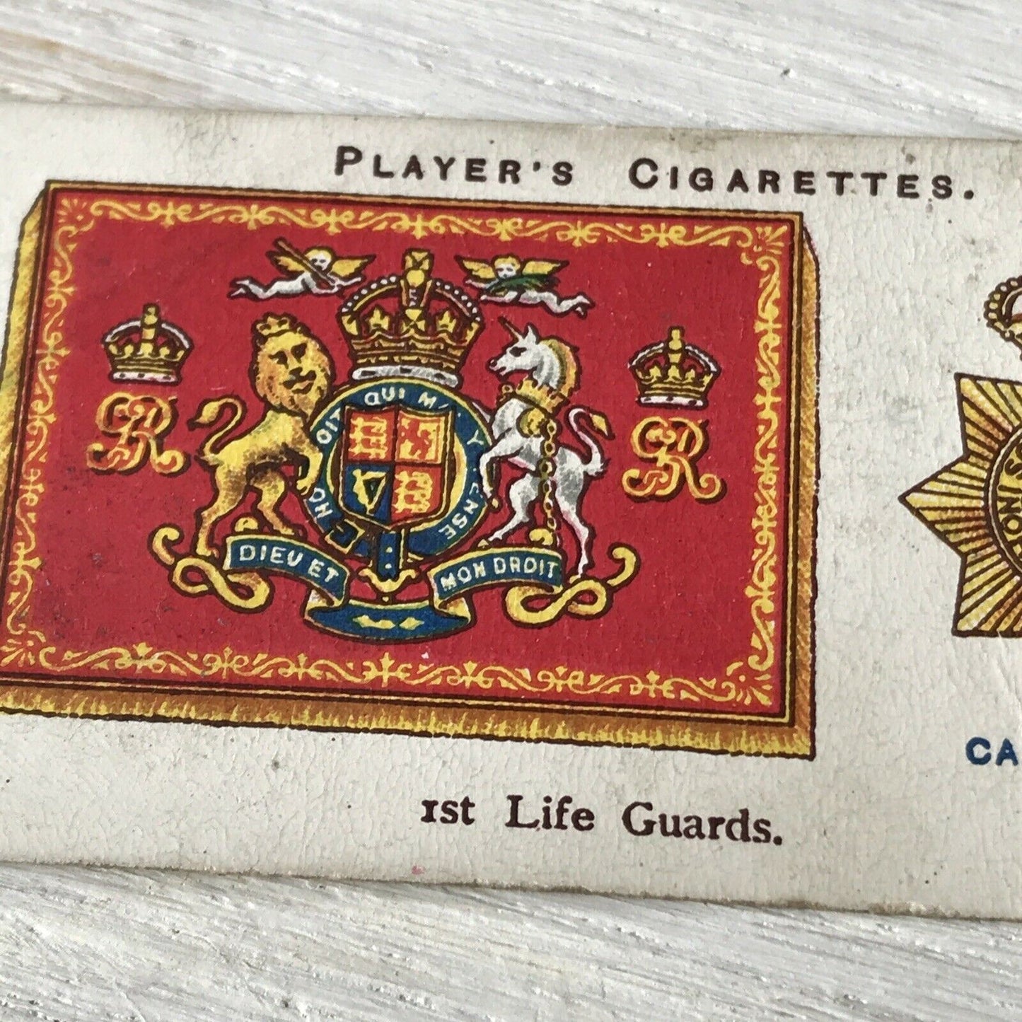 Vintage Players Cigarettes Card Drum Banners & Cap Badges 1 1st Life Guards