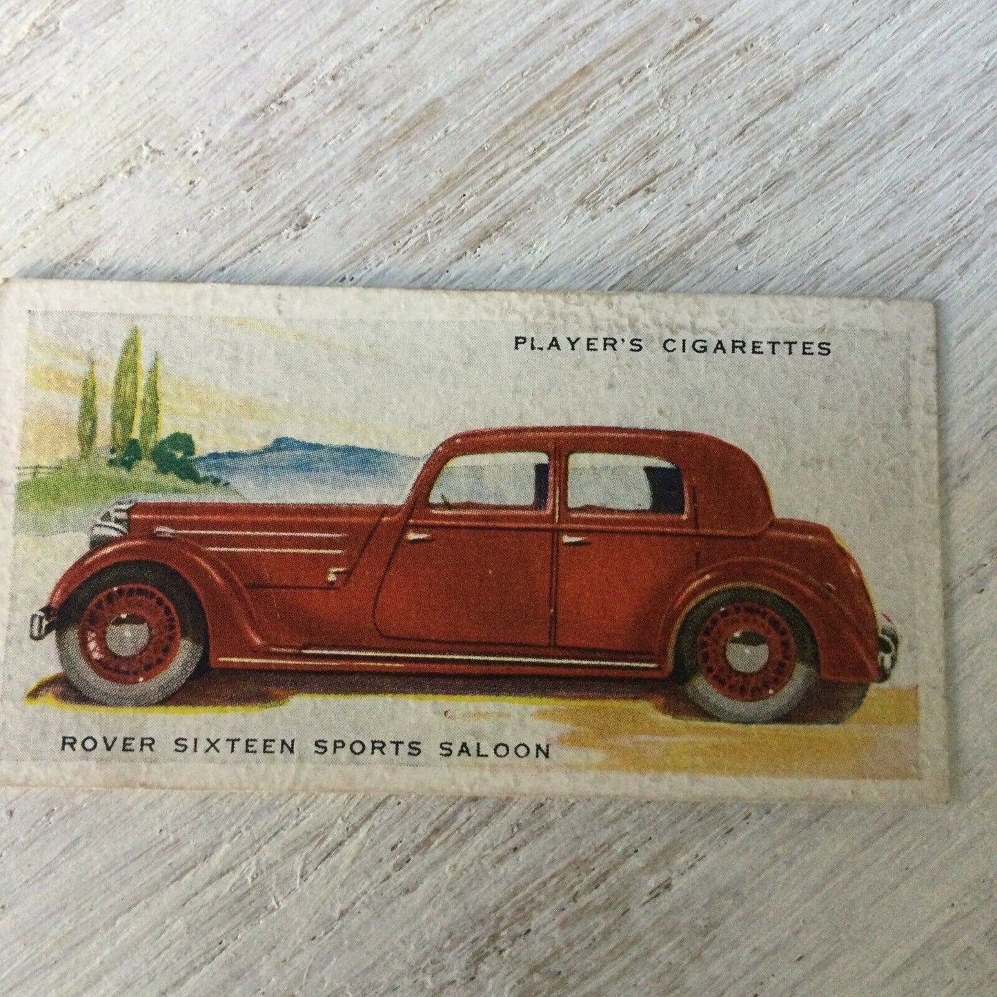 Vintage Players Cigarettes Card Motor Cars Series 2 40 Rover Sixteen Sports Red