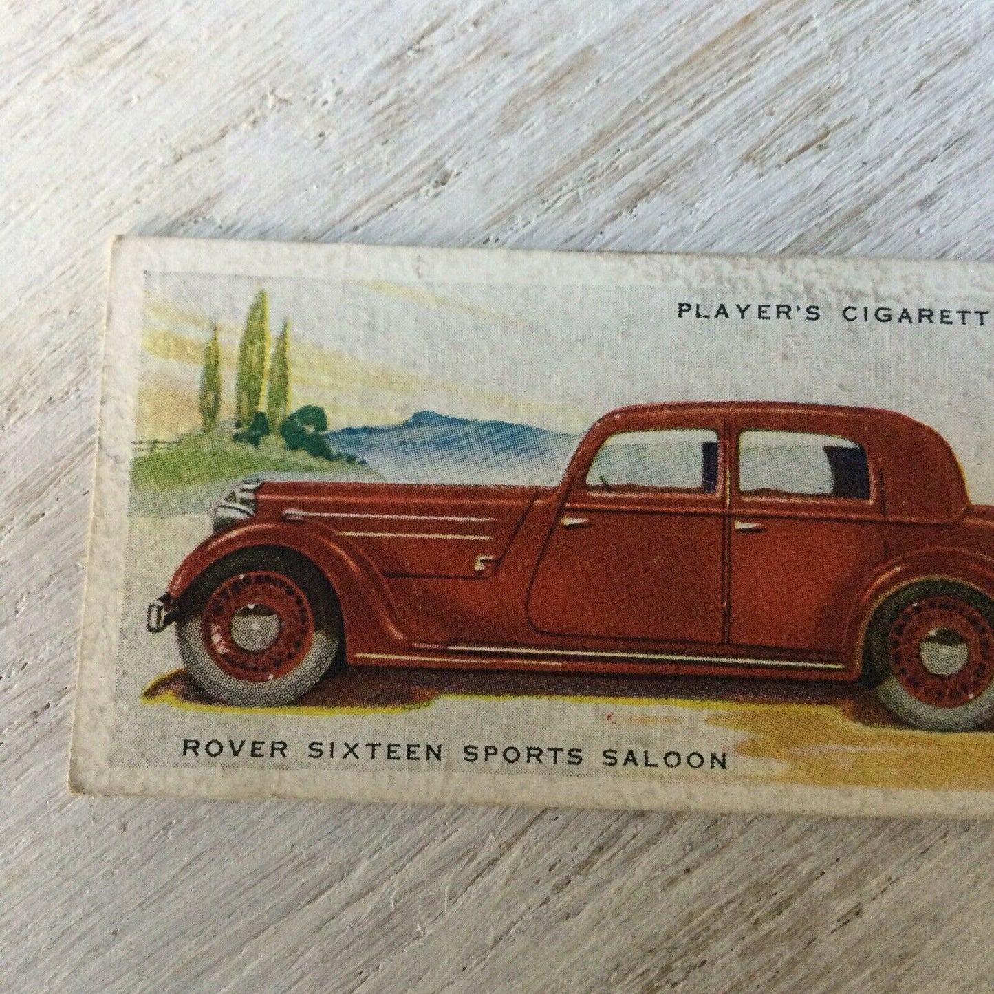 Vintage Players Cigarettes Card Motor Cars Series 2 40 Rover Sixteen Sports Red