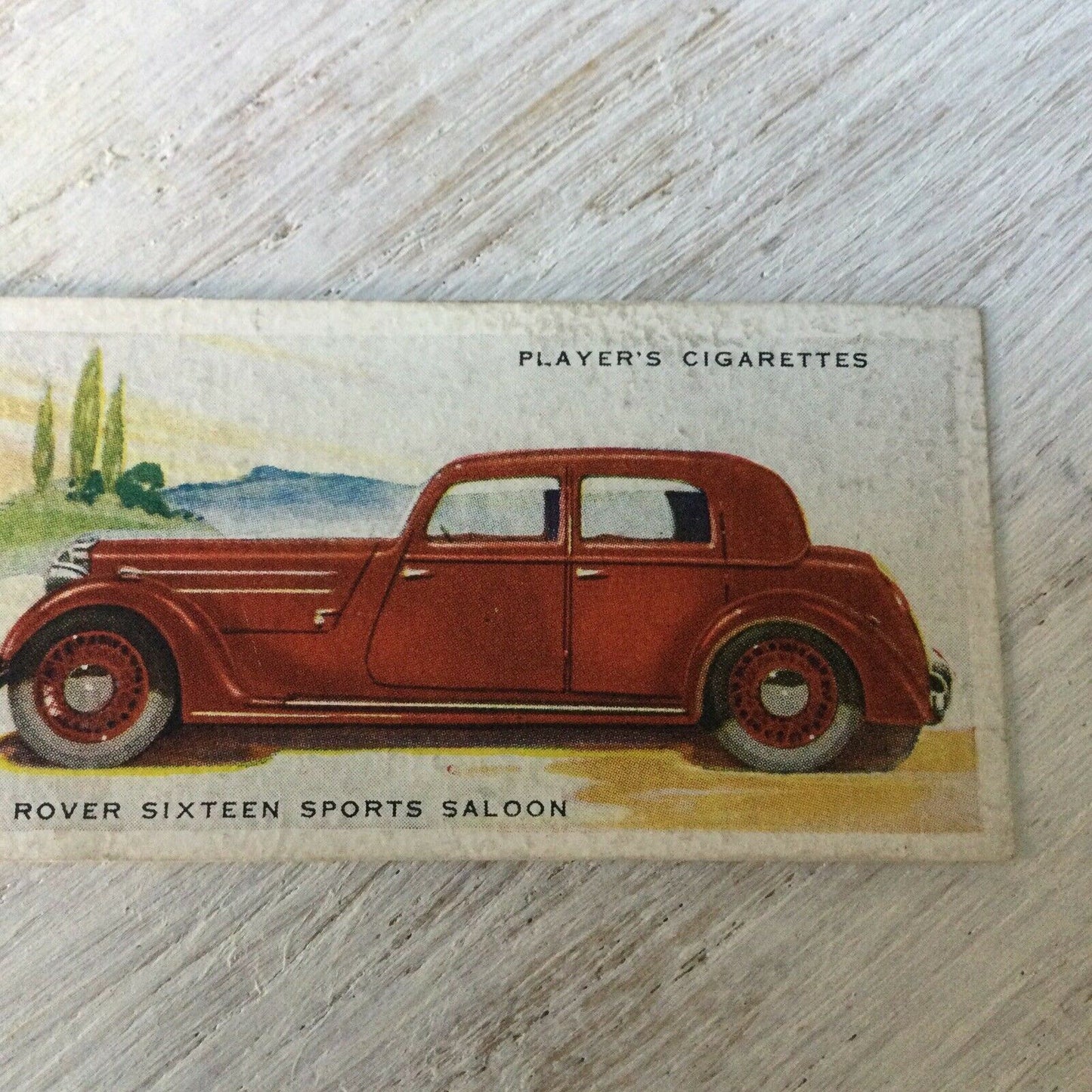 Vintage Players Cigarettes Card Motor Cars Series 2 40 Rover Sixteen Sports Red