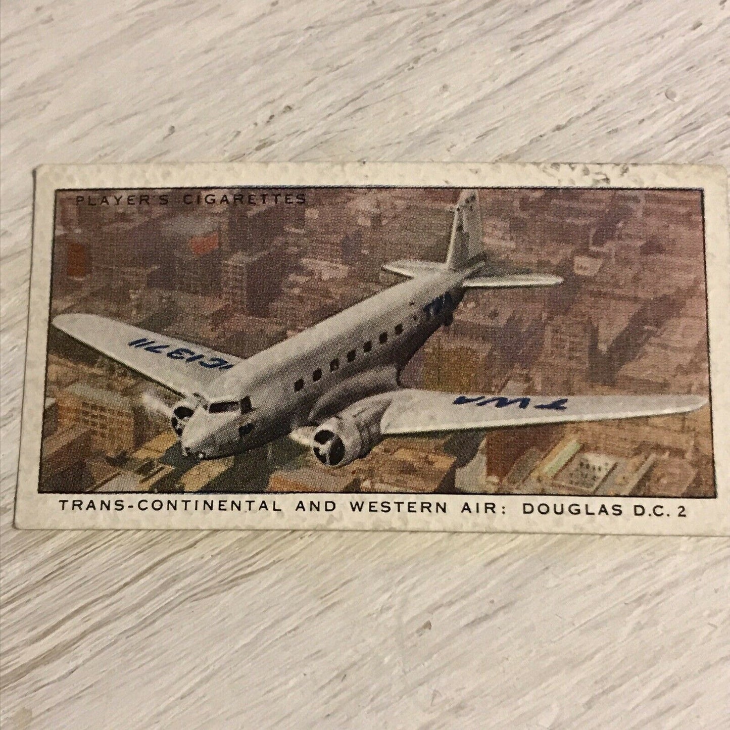 Vintage Players Cigarettes Card International Air Liners 47 TWA Douglas DC