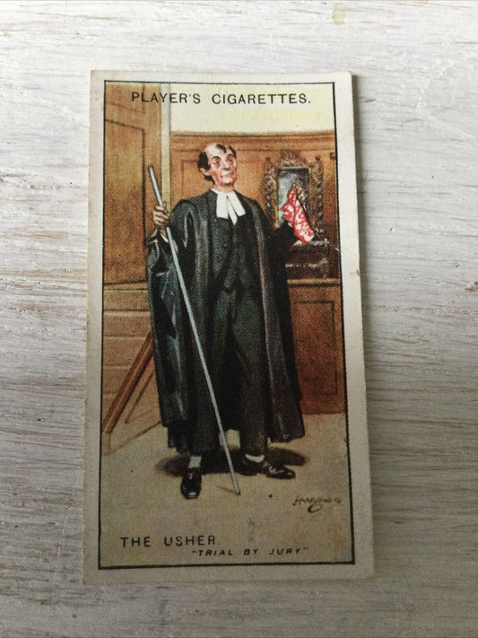 Players Cigarettes Card Gilbert & Sullivan 46 The Usher Trial By Jury Vintage Pr