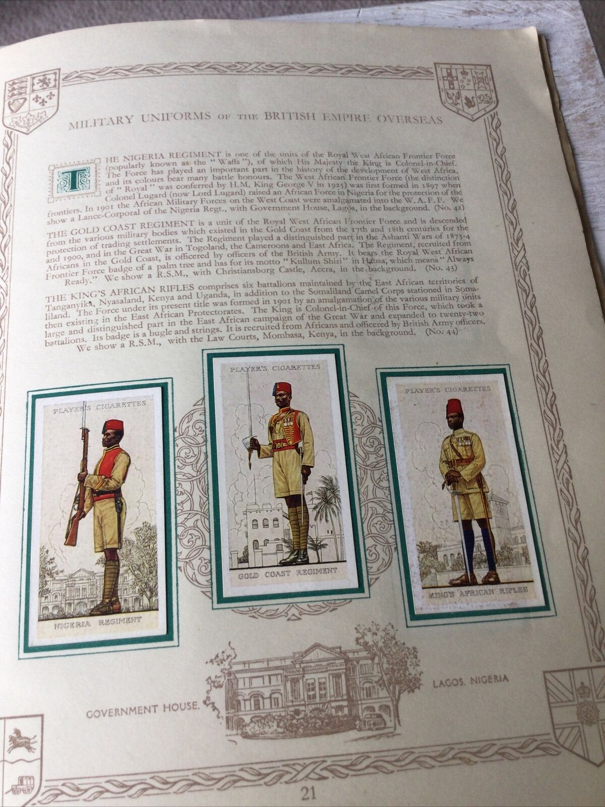 Players Cigarette Cards Complete Album. Military Uniforms Of The British Empire