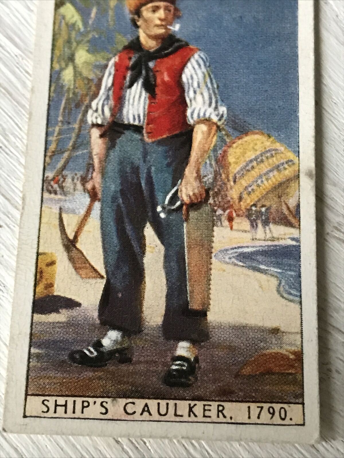 Players Cigarettes Card History Of Naval Dress 28 Ships Caulker About 1790