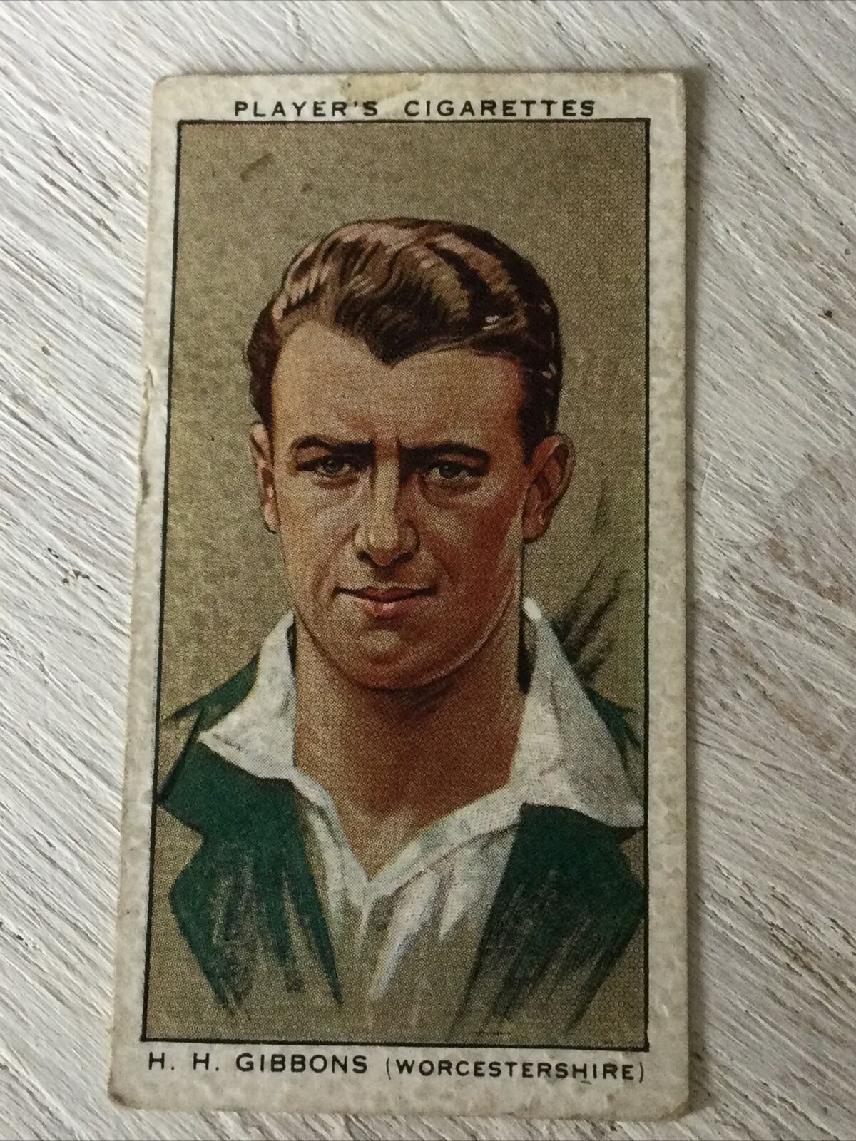 PLAYER'S Cigarette Card Cricketers 1934 H H Gibbons Worcestershire No. 10