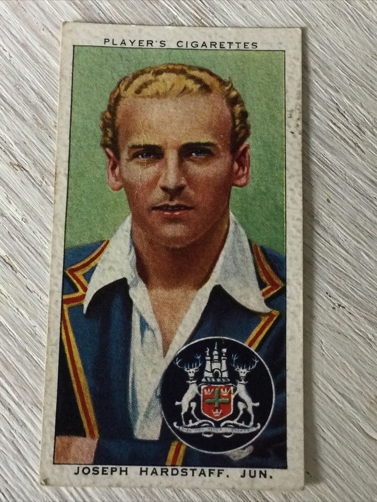 PLAYER'S Cigarette Card Cricketers 1938 13 Joseph Hardstaff Nottinghamshire Engl