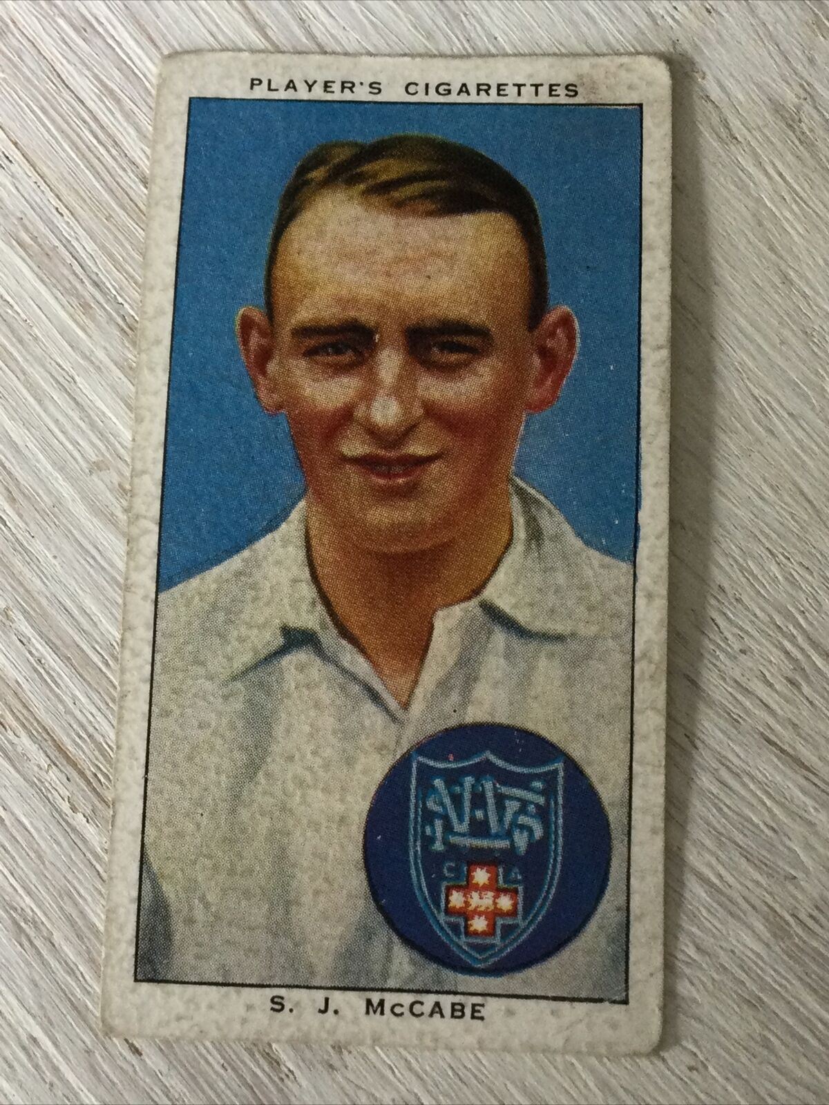 PLAYER'S Cigarette Card Cricketers 1938 S J McCabe New South Wales Australia