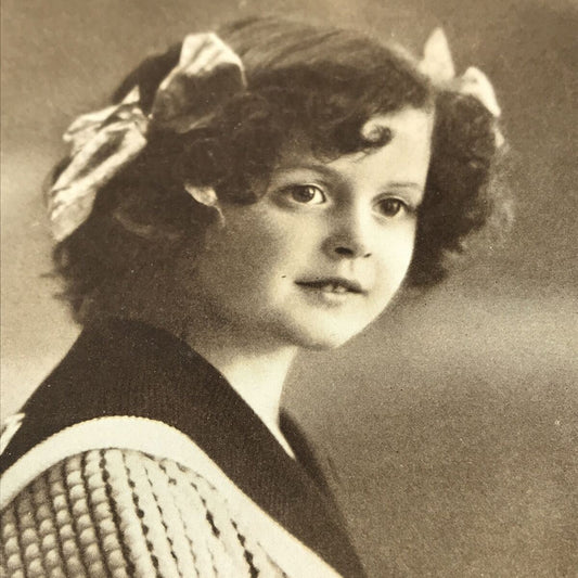 Antique Birthday Greetings Postcard - Picture Of Girl Sepia - 1915 - Nostalgic
