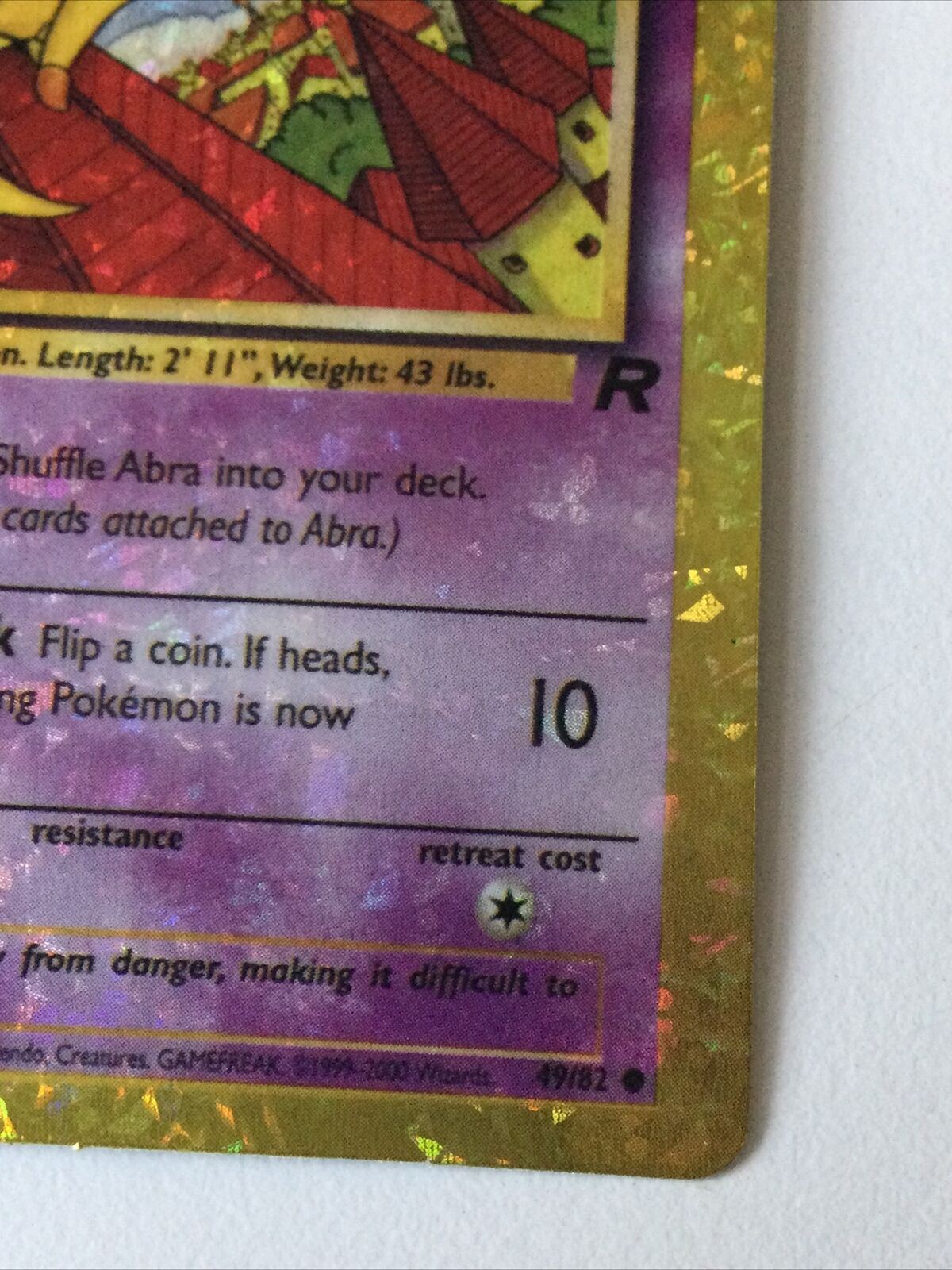 Pokemon Vending STICKER Unused 1999 Holo 49/82 ABRA Ex Cond vintage 90s