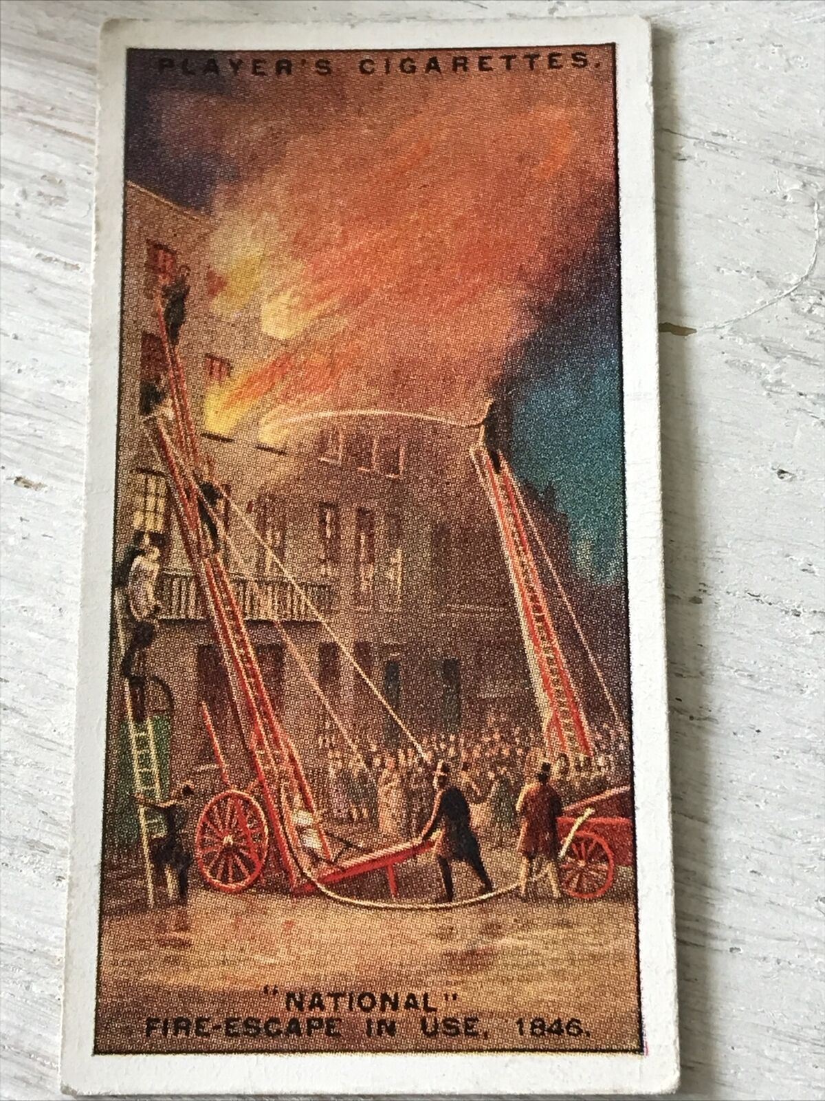 Players Cigarette Card Fire Fighting Appliances No9 National Fire Escape In Use