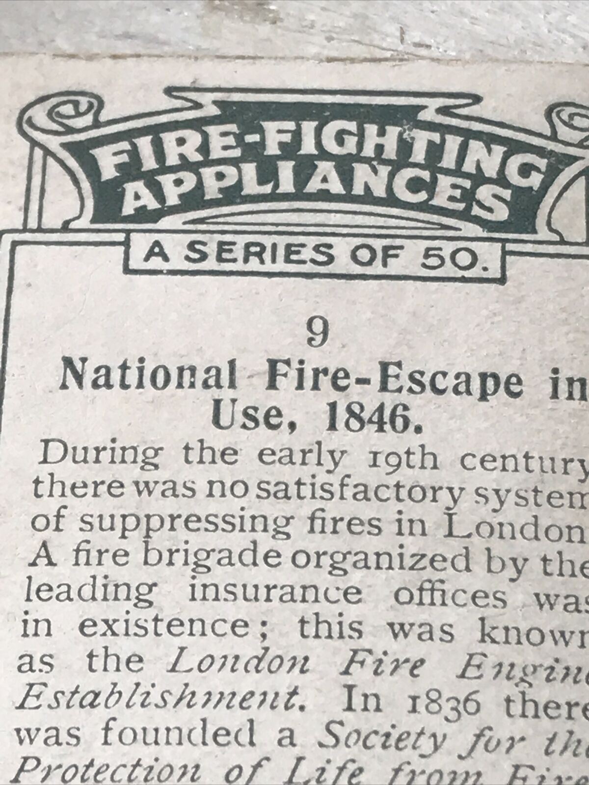 Players Cigarette Card Fire Fighting Appliances No9 National Fire Escape In Use