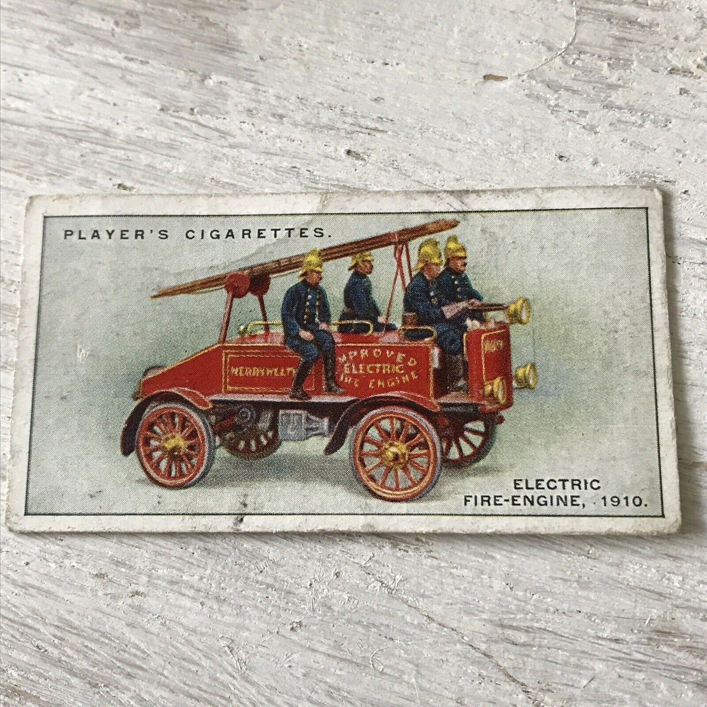 Players Cigarette Card Fire Fighting Appliances No 34 Electric Fire Engine 1910