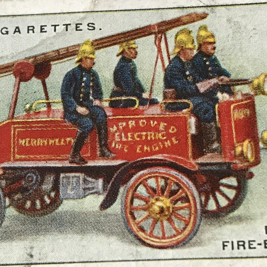 Players Cigarette Card - Fire Fighting Appliances - No 34 Electric Fire Engine 1910