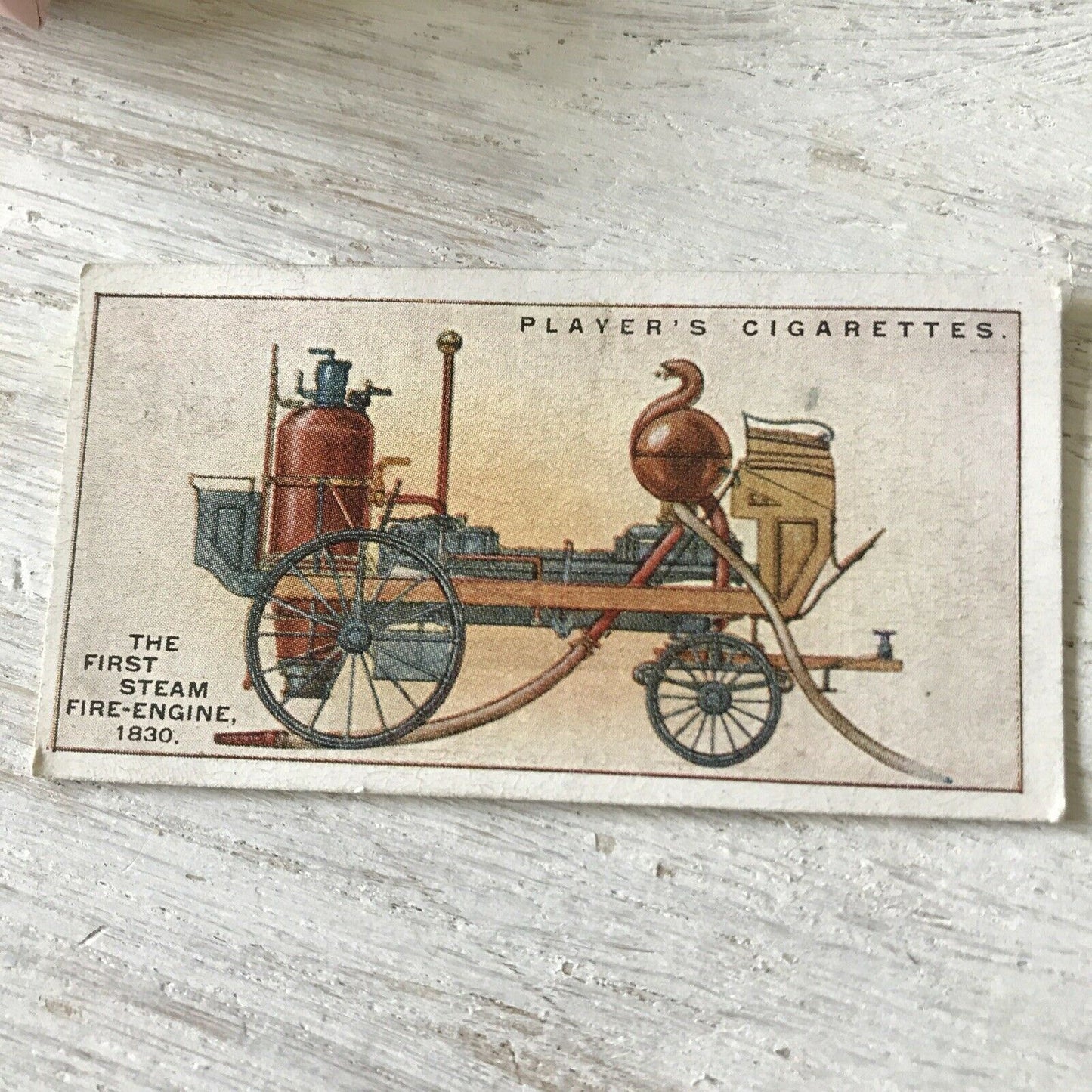 Players Cigarette Card Fire Fighting Appliances No 6 First Steam Fire Engine