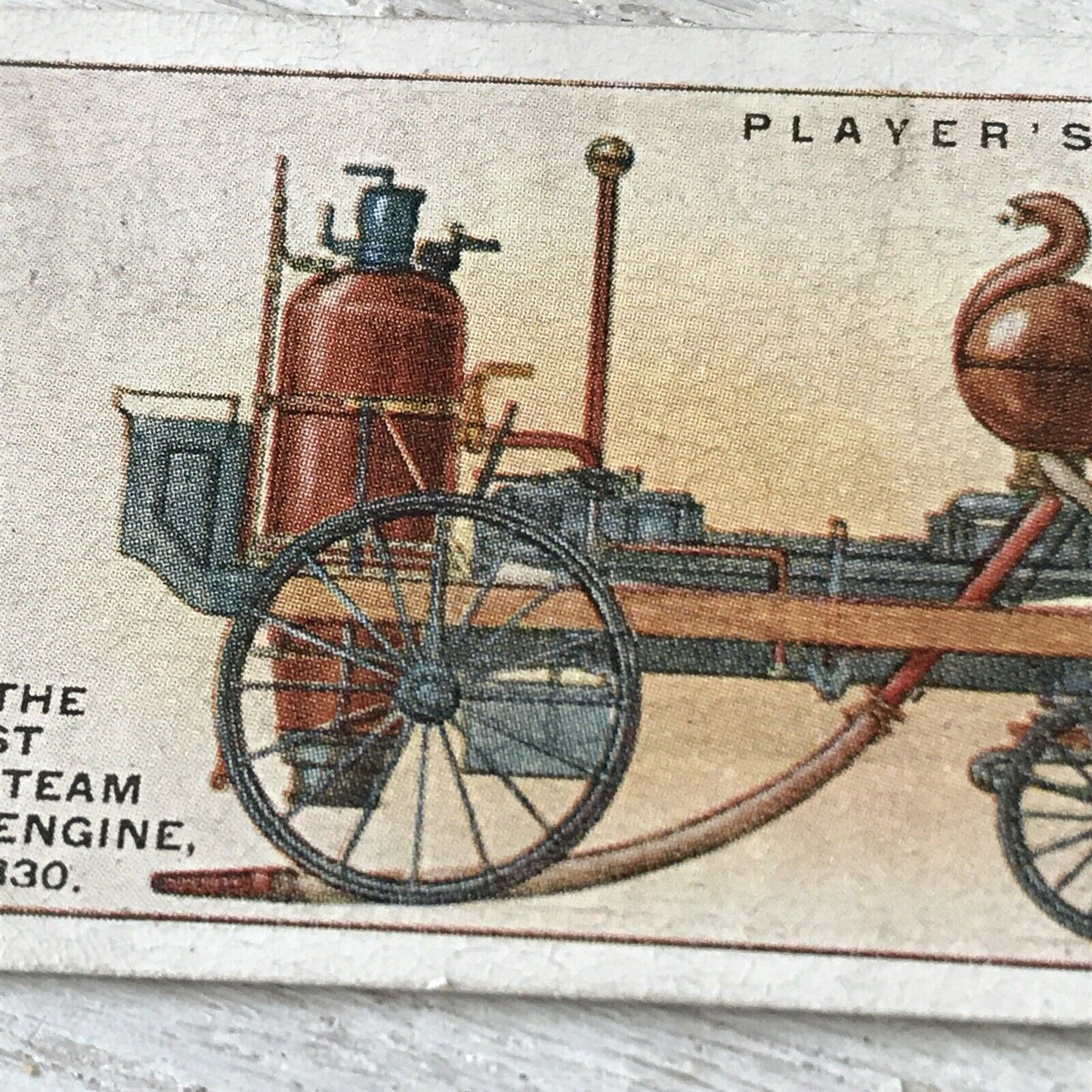 Players Cigarette Card Fire Fighting Appliances No 6 First Steam Fire Engine