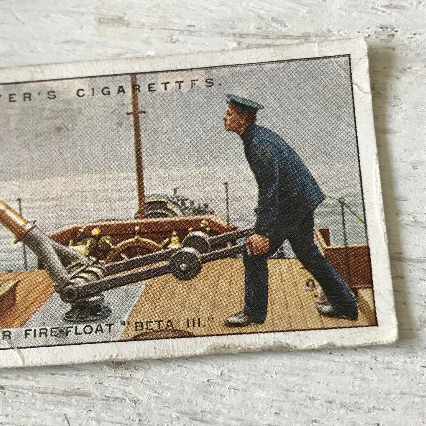 Players Cigarette Card Fire Fighting Appliances No 47 Monitor On Motor Firefloat