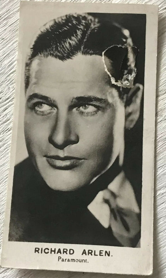 Chairman Juniors Cigarette Card Film Stars 38 Richard Arlen Hollywood Wings