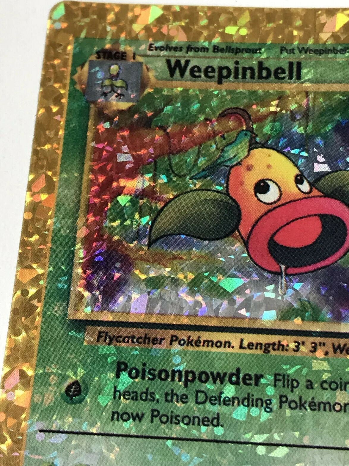 Vintage 90s RARE Weepinbell STICKER Pokemon Card Vending Machine Prism HOLO 48/64