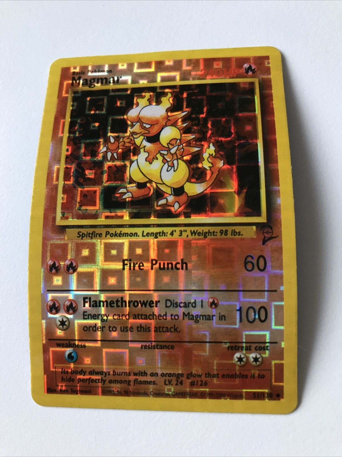 Vintage Pokemon Vending Sticker 1999-2000 Holo Magmar 51/130  Not Genuine???????