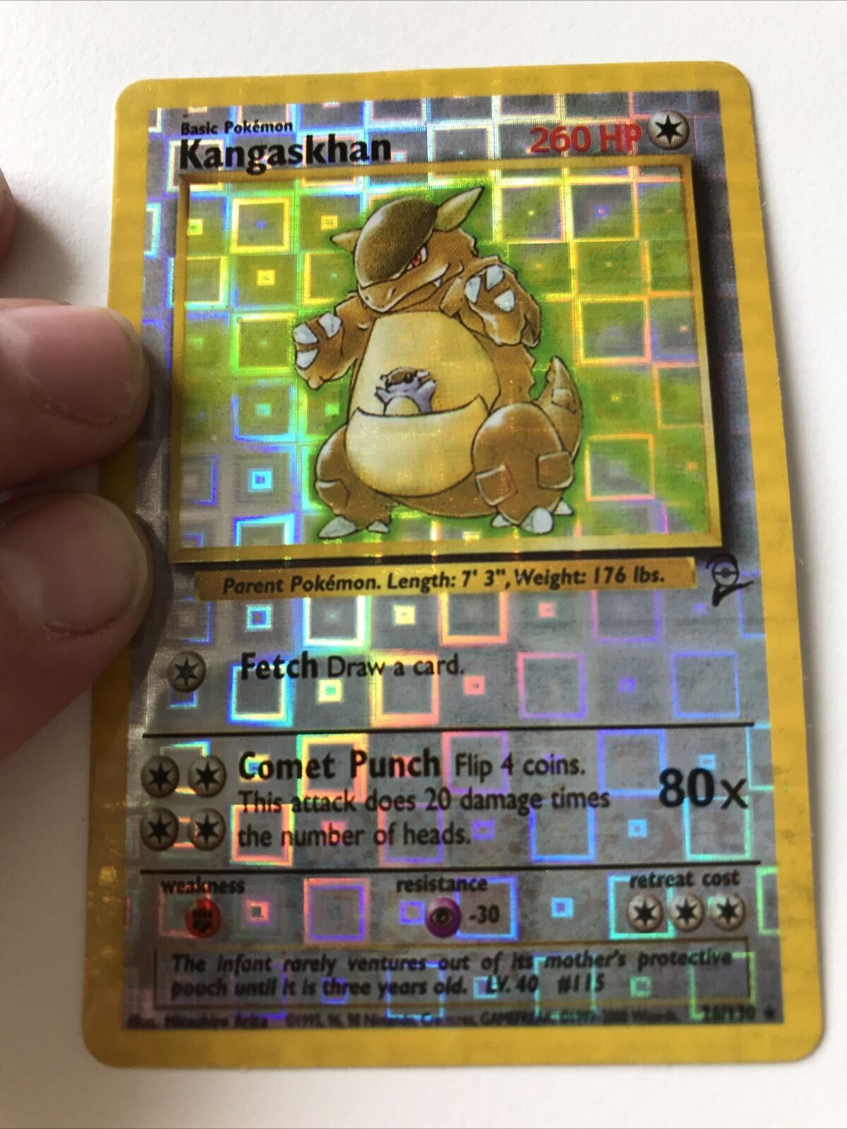 Vintage Pokemon Vending Sticker 1999-2000 Holo Kangaskhan 26/130 Not Genuine????