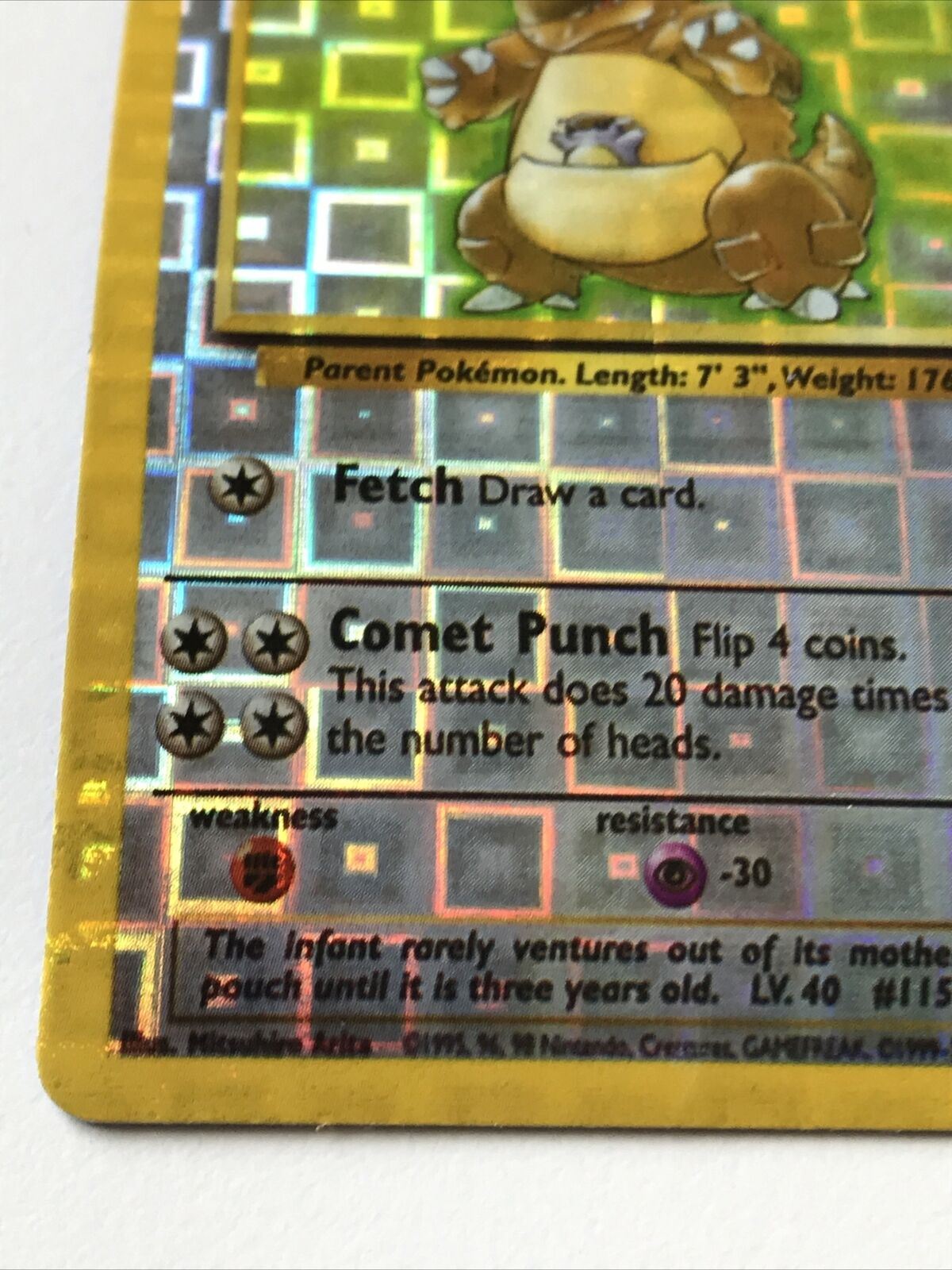 Vintage Pokemon Vending Sticker 1999-2000 Holo Kangaskhan 26/130 Not Genuine????