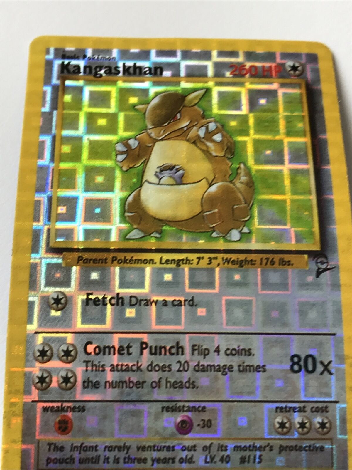 Vintage Pokemon Vending Sticker 1999-2000 Holo Kangaskhan 26/130 Not Genuine????