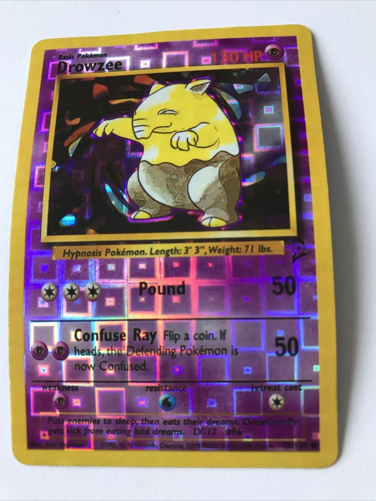 Vintage Pokemon Vending Sticker 1999-2000 Holo Drowzee 73/130 Not Genuine???????