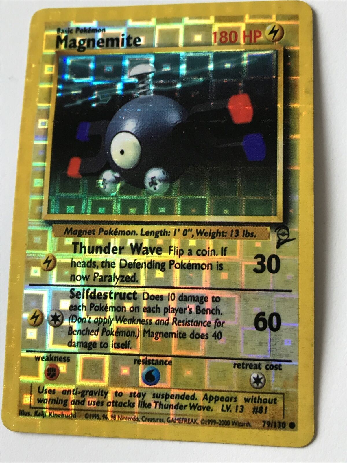 Vintage Pokemon Vending Sticker 1999-2000 Holo Magnemite 79/130 Not Genuine?????