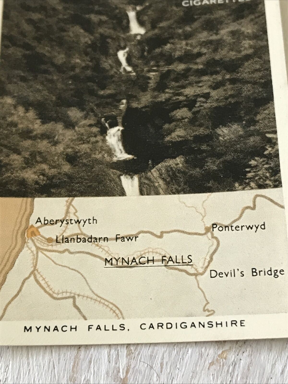 Churchmans Cigarette Card Holidays In Britain 23 Mynach Falls Cardiganshire