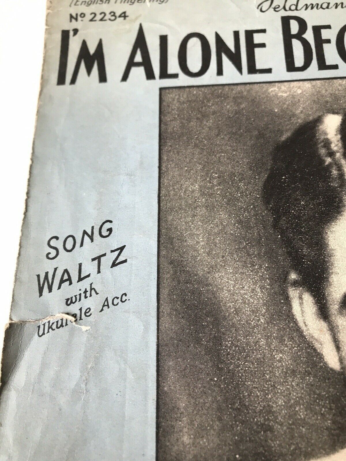 Vintage Sheet Music I'm Alone Because I Love You Rudy Vallee Piano Ukelele 1930