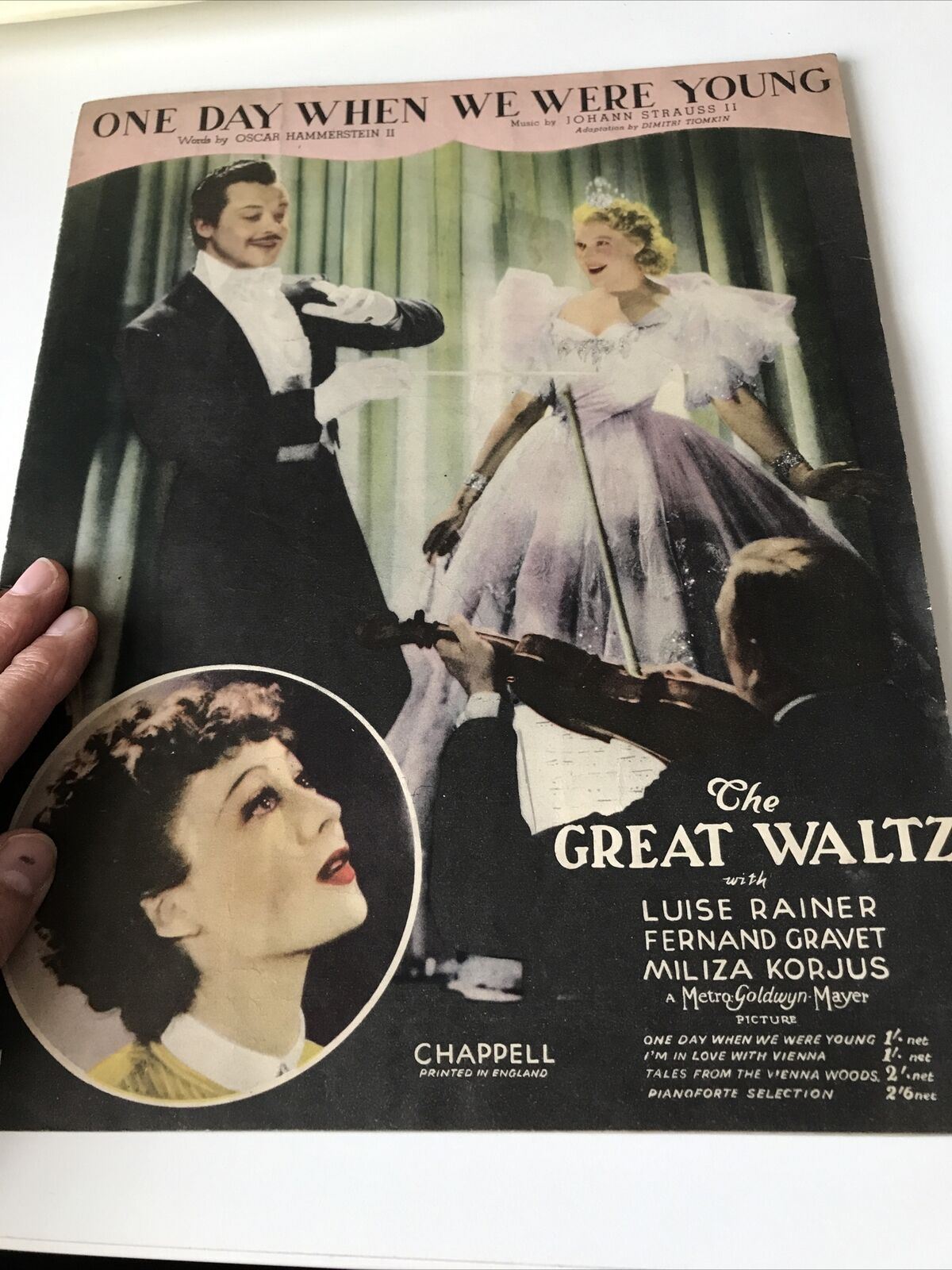 Vintage Film Musical Sheet Music The Great Waltz One Day When We Were Young MGM