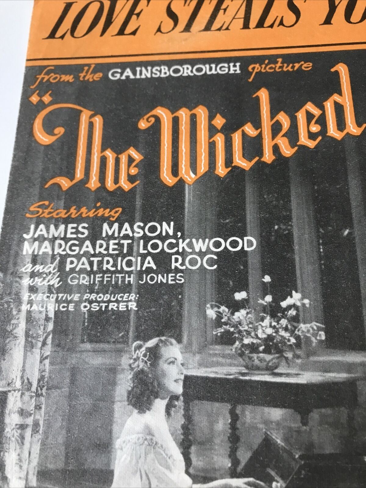 Vintage Sheet Music 1945 From Film The Wicked Lady Love Steals Your Heart Voice