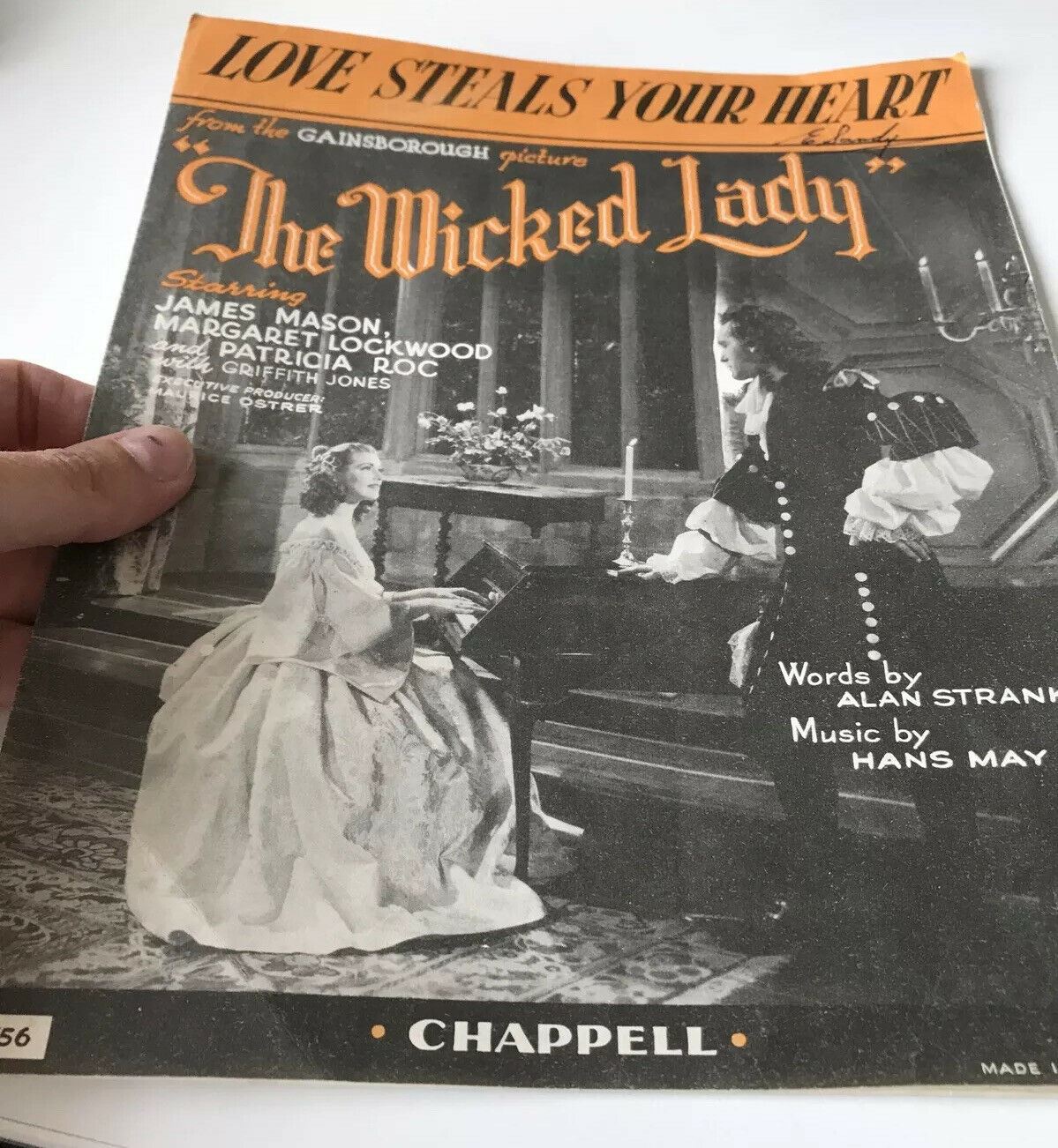 Vintage Sheet Music 1945 From Film The Wicked Lady Love Steals Your Heart Voice