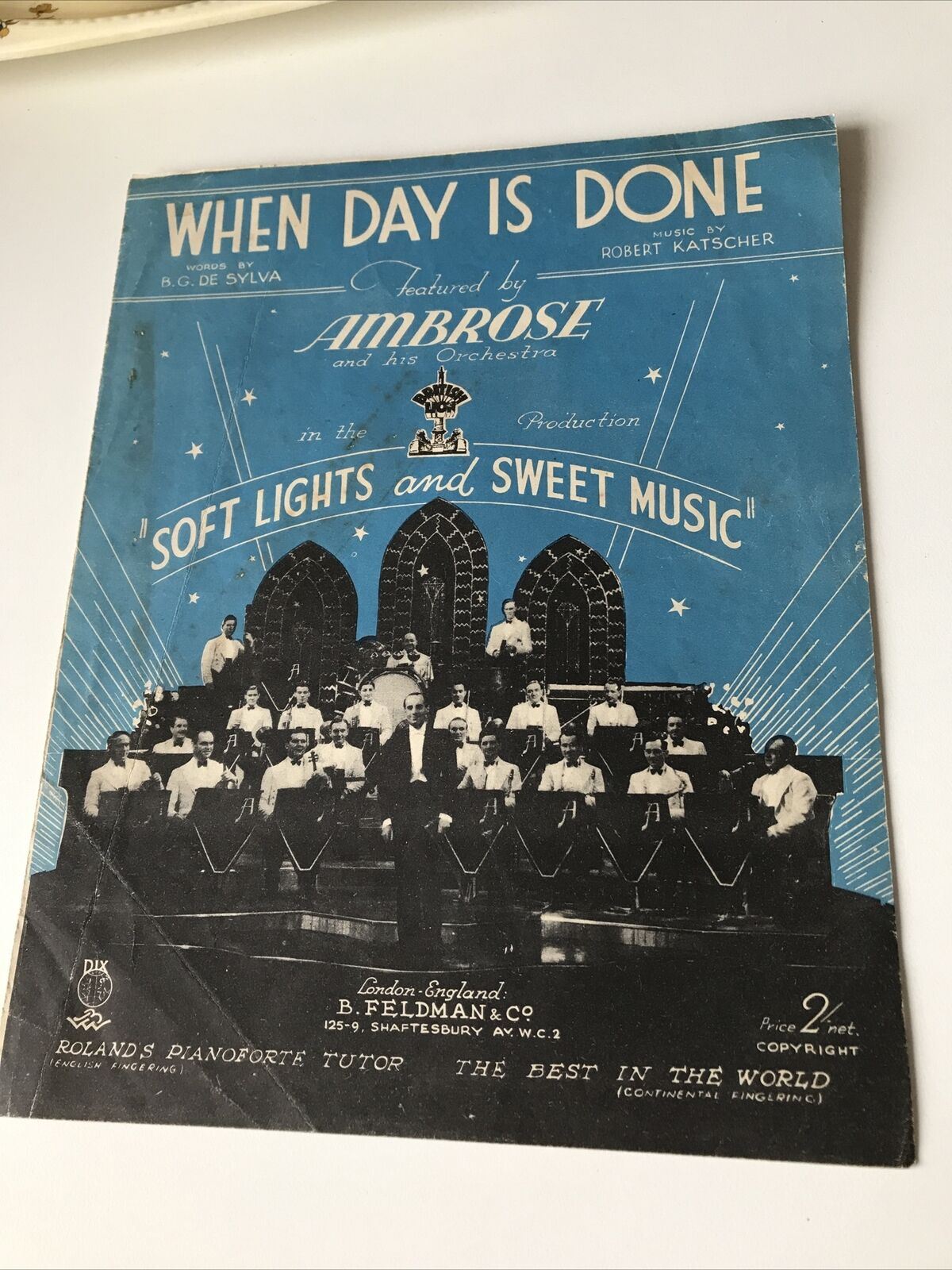 Vintage Sheet Music When Day Is Done Ambrose & His Orchestra Robert Katscher