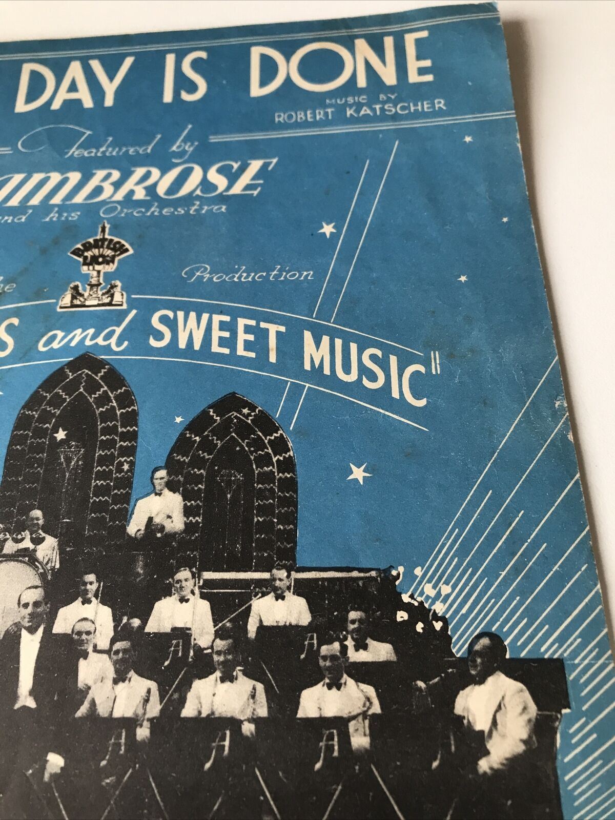 Vintage Sheet Music When Day Is Done Ambrose & His Orchestra Robert Katscher