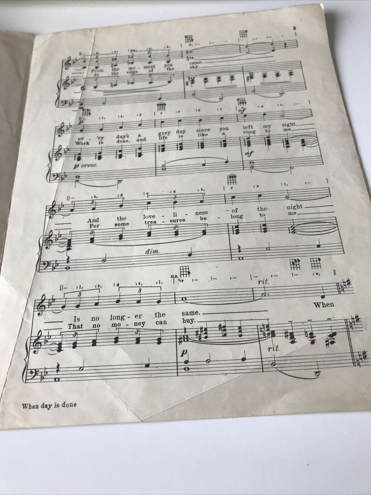 Vintage Sheet Music When Day Is Done Ambrose & His Orchestra Robert Katscher