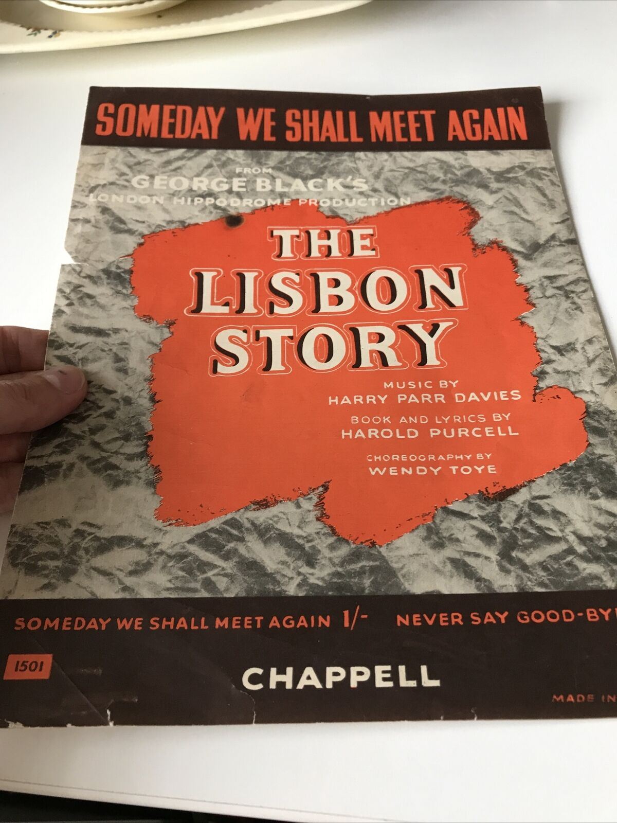 SOMEDAY WE SHALL MEET AGAIN from THE LISBON STORY Vintage Sheet Music 1943