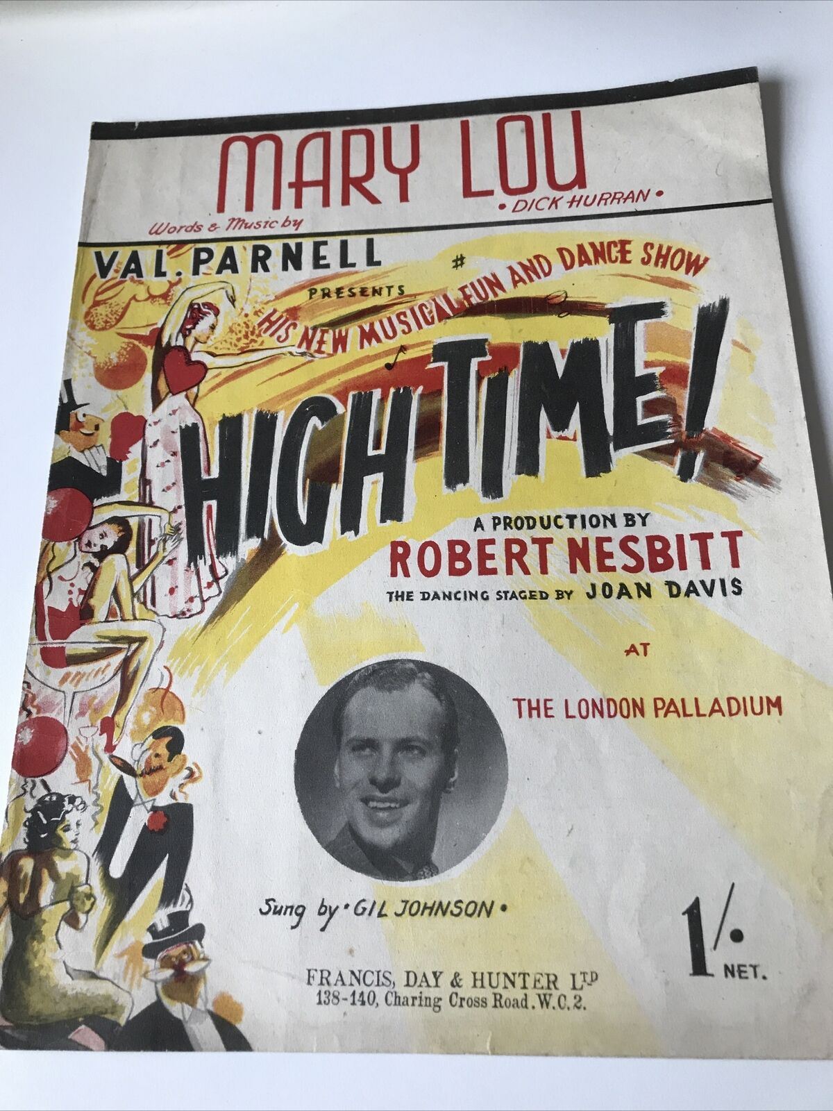 Vintage Sheet Music Mary Lou From High Time! 1946 Gil Johnso Hurran Memorabilia