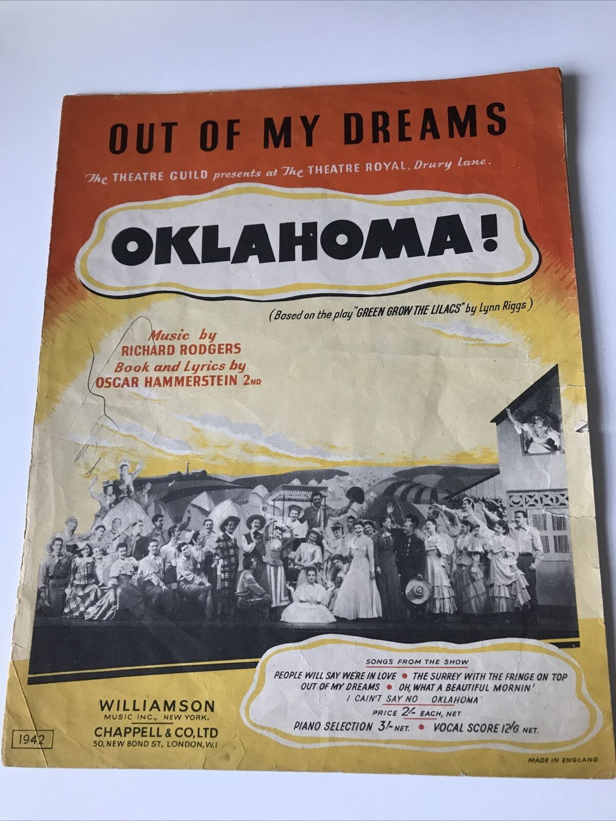 Vintage Sheet Music Out Of My Dreams From Oklahoma 1942 Rogers Hammerstein Piano