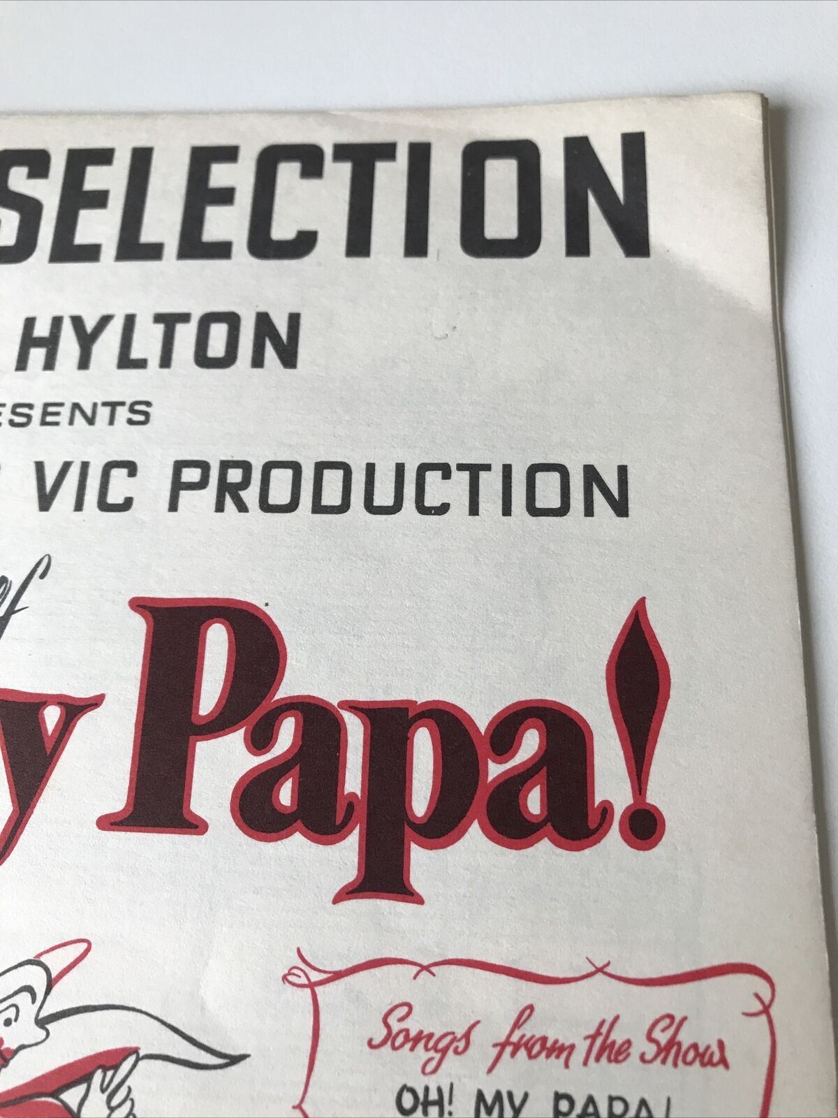 Vintage Sheet Music Oh My Papa! Jack Hylton Bristol Old Vic Paul Burkhard