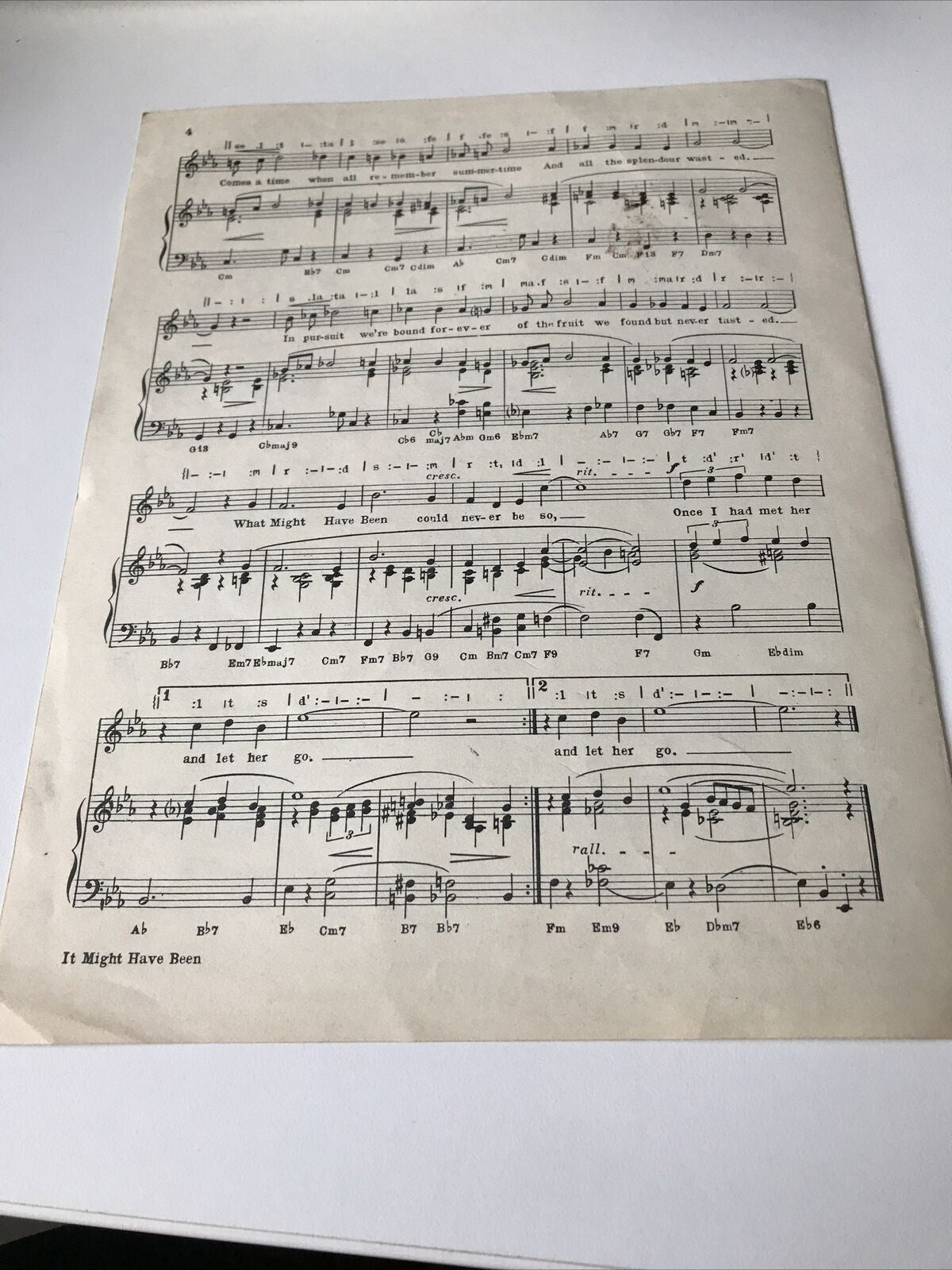 Vintage Sheet Music The Demon Barber ‘It Might Have Been’ Show Memorabilia