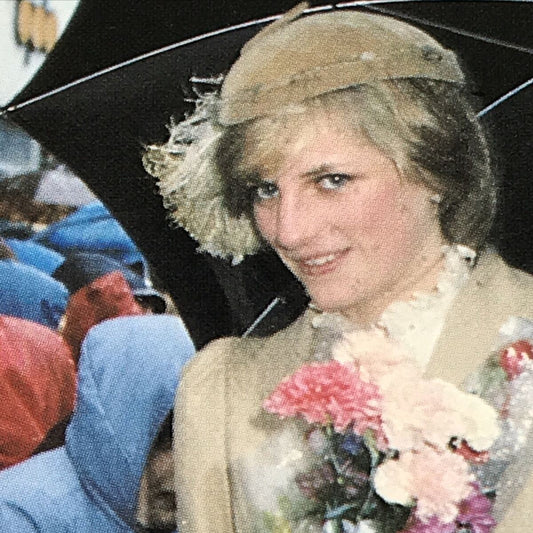 Princess Diana Postcard Vintage 1981 Greeting The Public Rainy Day Looking Shy