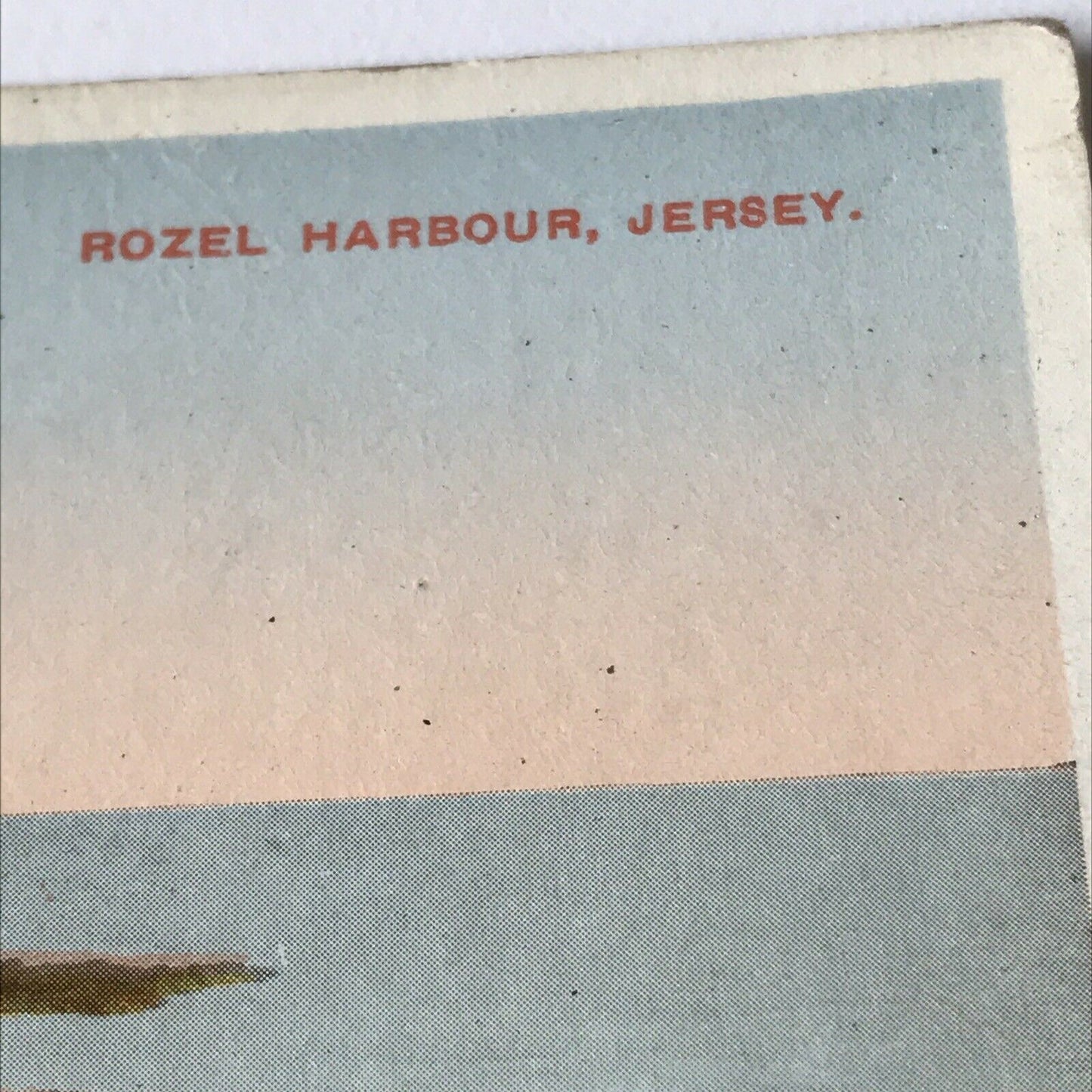 Vintage Postcard Coloured Rozel Harbour Jersey with Coastline Seascape Hills