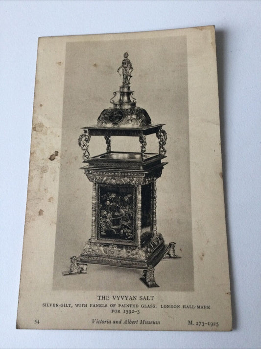 Vintage Postcard Black White V & A Museum Vyvyan Salt 1592-3 Silver Gilt London