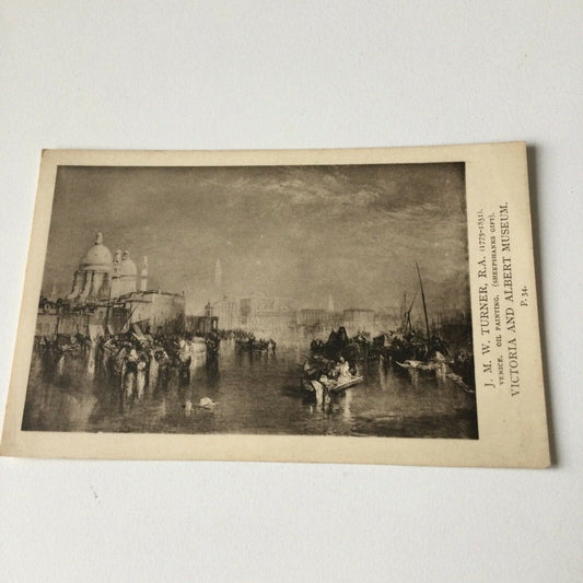 Vintage Postcard Black White V & A Museum Turner Painting Venice c1840 Oil. RA